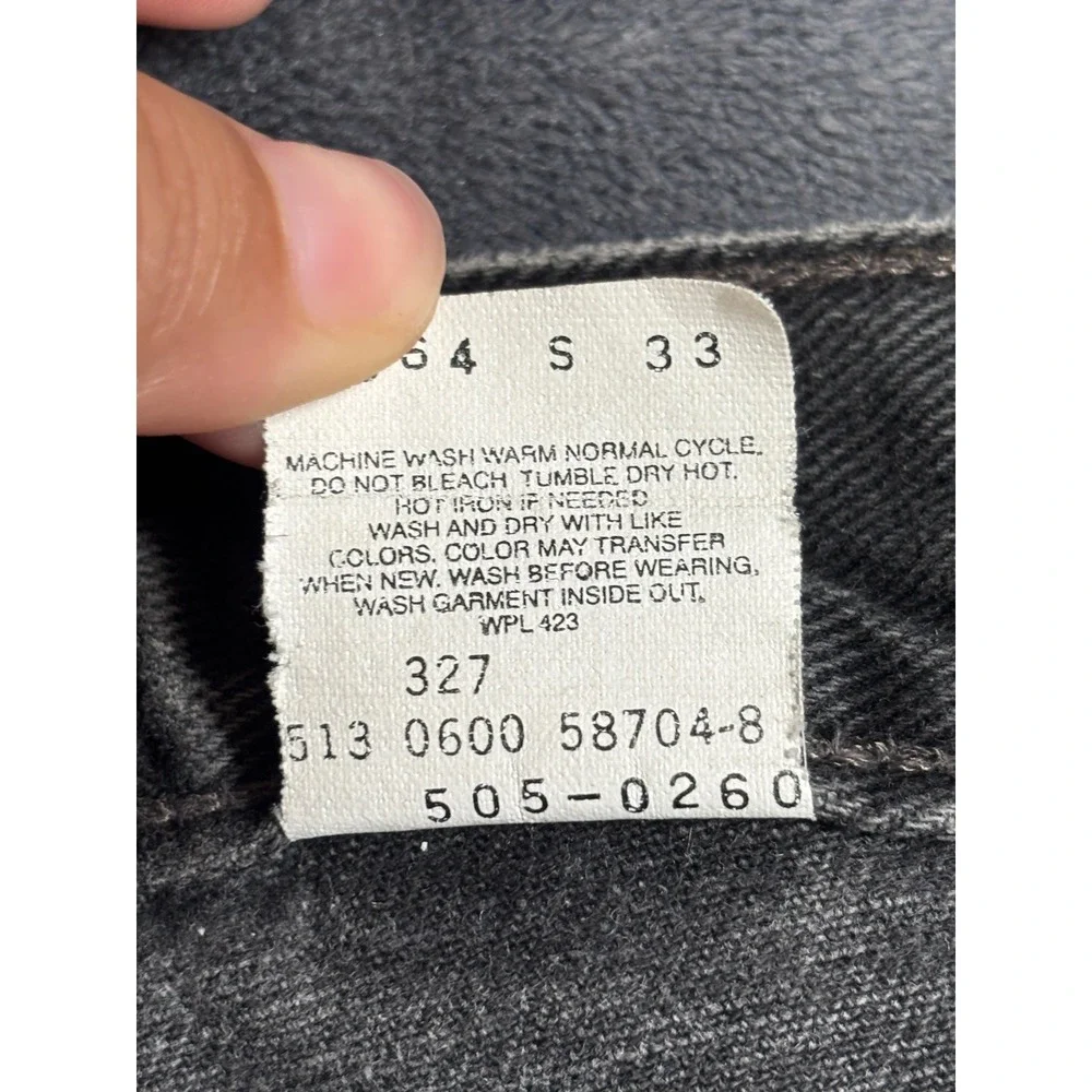 Levis 505 Mens Vintage Made in USA Faded Black Straight Leg Denim Jeans 33x34